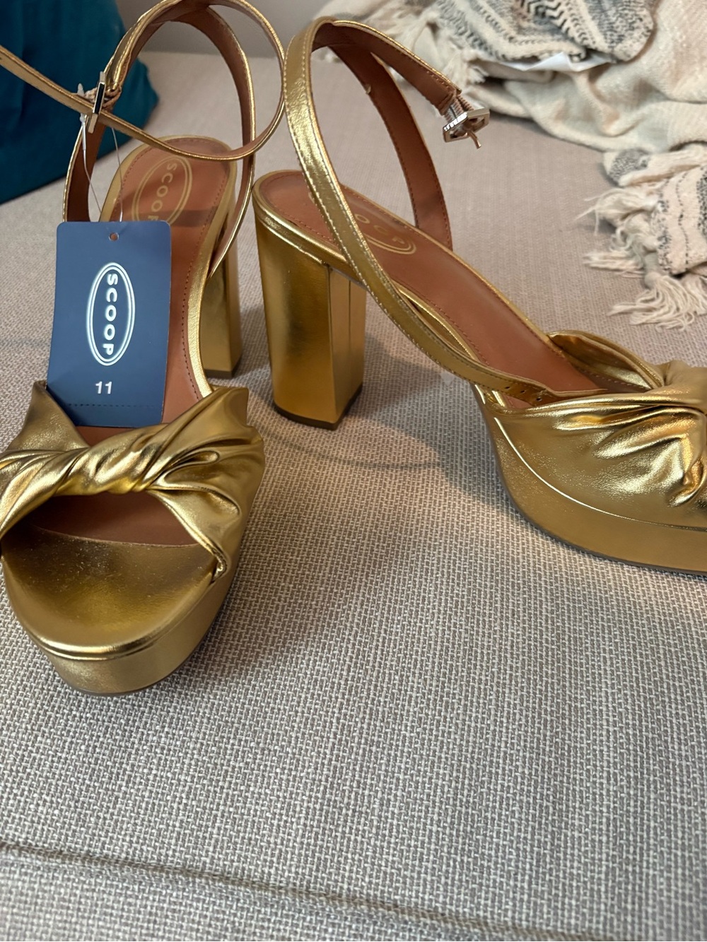 Gold Knot Platform Heels - NWT